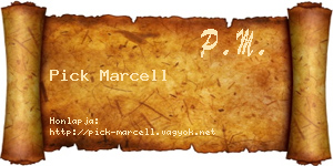Pick Marcell névjegykártya